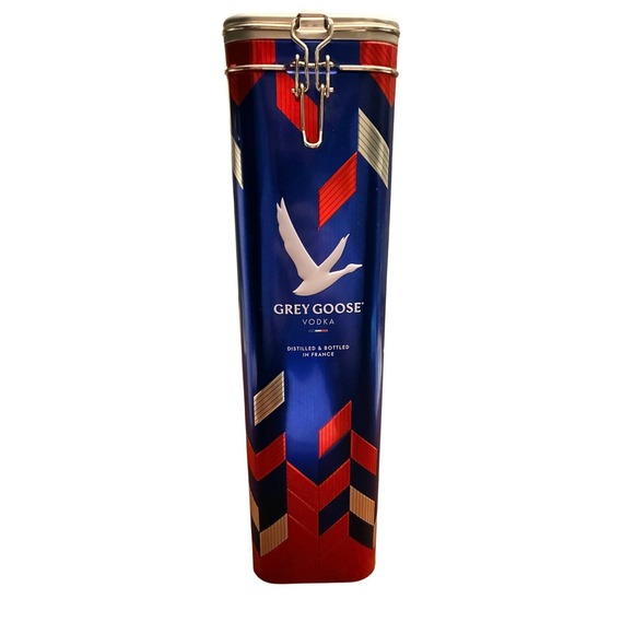 Grey Goose Other - Grey Goose Vodka Limited Edition Blue Red Chevron Collectible Tin Lid 750ml